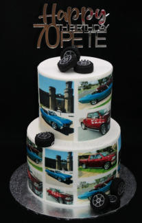 Car Themed 70th Birthday Cake