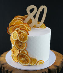 Orange 80th Birthday Cake